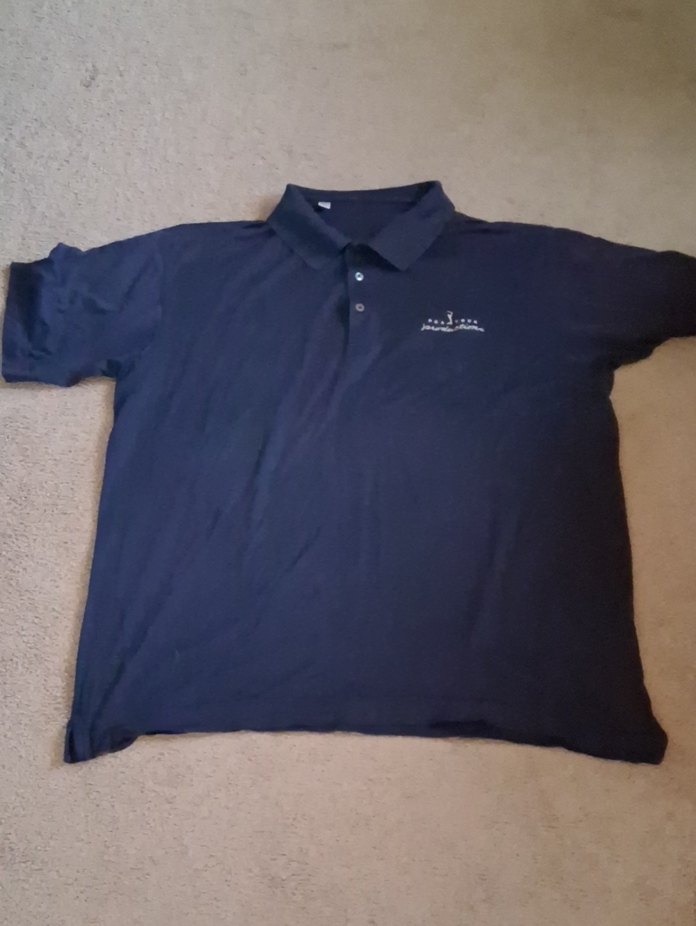 Vintage Original PGA Tour Productions Men's Navy Polo Golf Shirt Logo
